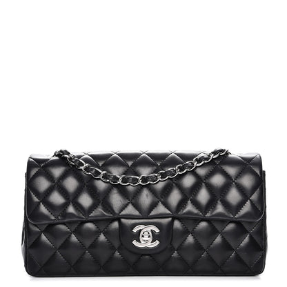 Chanel Lambskin Quilted East West Flap Black 1 of 12
