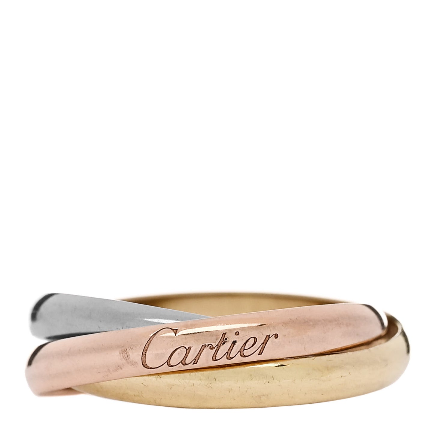 18K Pink Yellow White Gold Small Trinity Ring 53 6.5