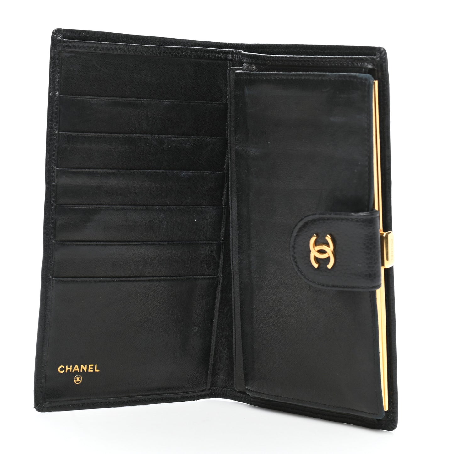 Caviar Stitched French Wallet Black