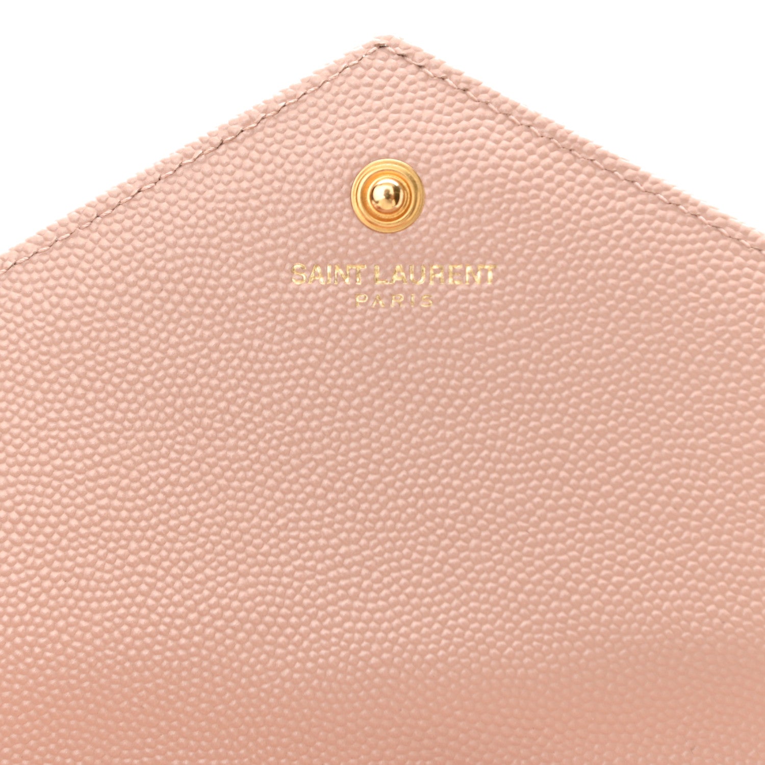 Saint Laurent Grain De Poudre Matelasse Chevron Monogram Chain Wallet Pale Blush 6 of 13