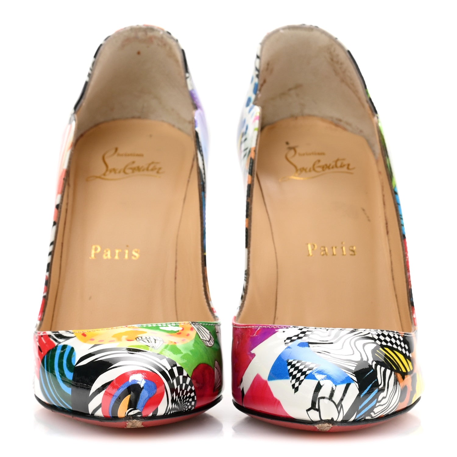 Christian Louboutin Patent Sapeur Hot Chick 100 Pumps 35.5 Multicolor 3 of 10