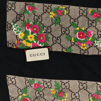 Gucci Silk Monogram Floral Web Square Scarf Black Multicolor 2 of 3