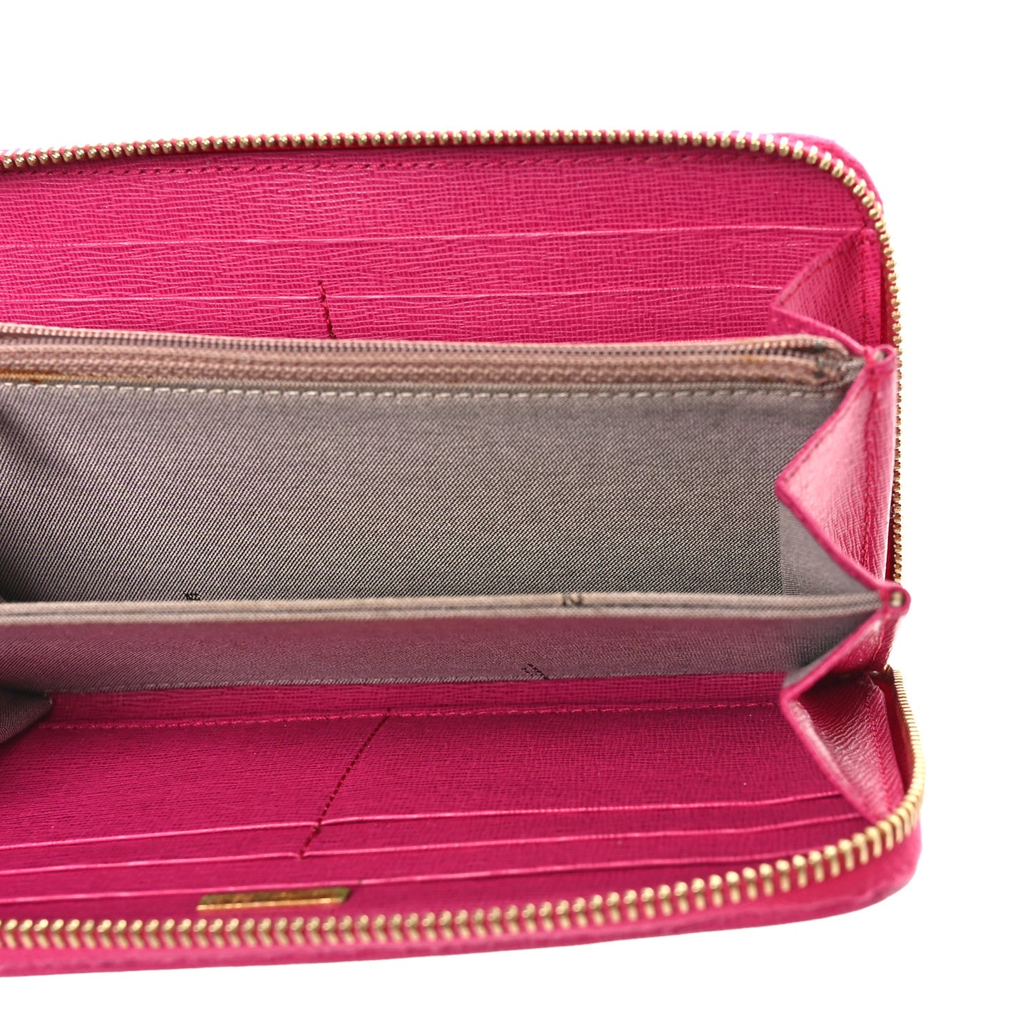 Zucca Spalmati Vitello Elite Zip Around Wallet Tobacco Ciclamino