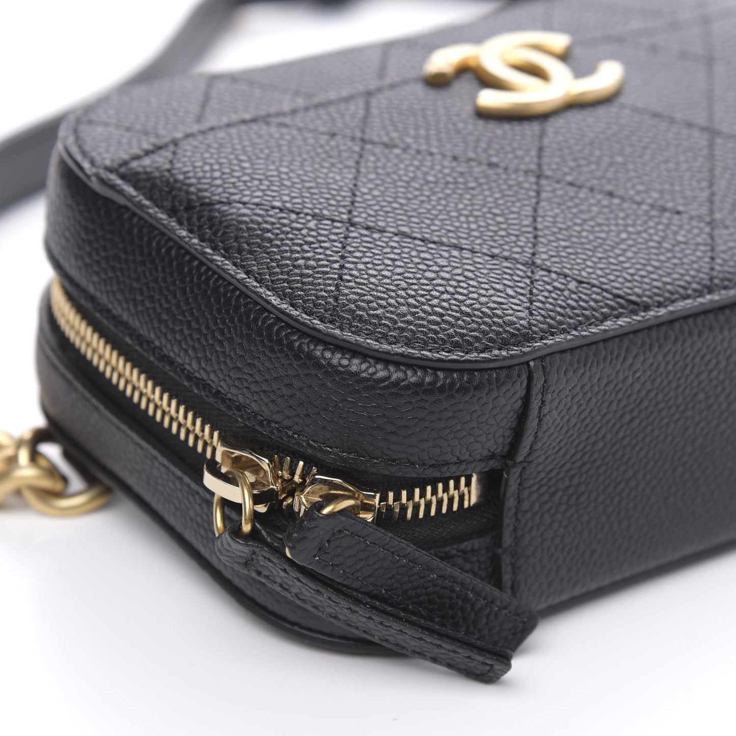 Caviar Quilted Waist Bag Black