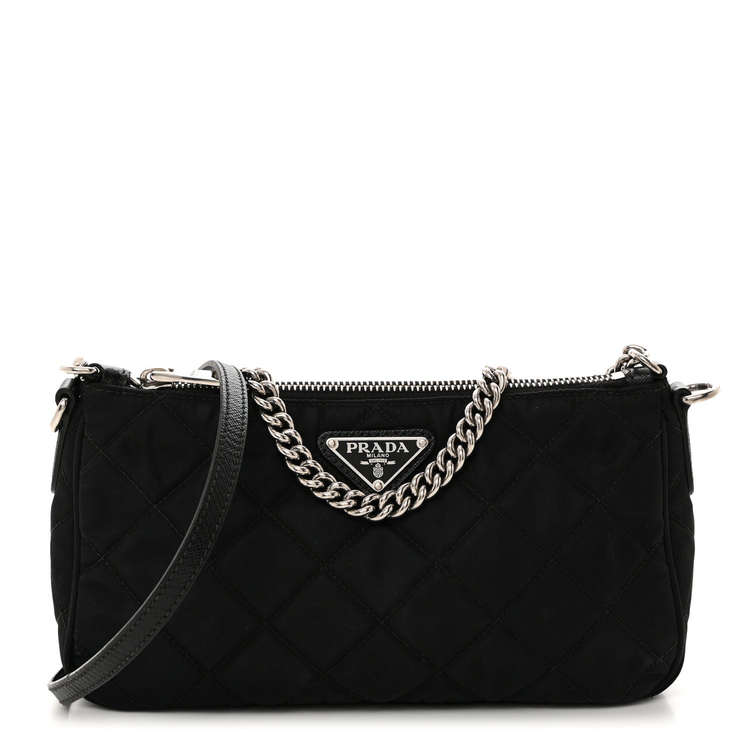 Prada Nylon Tessuto Impuntu Quilted Crossbody Bag Black 1 of 10