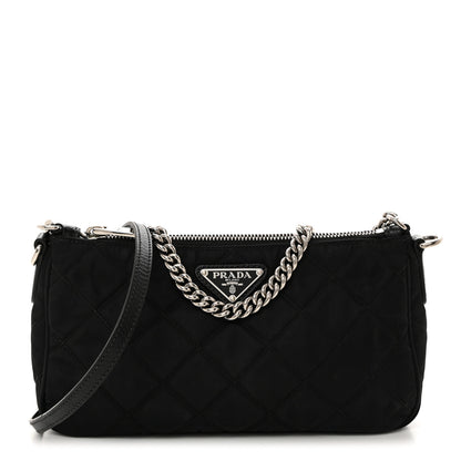 Prada Nylon Tessuto Impuntu Quilted Crossbody Bag Black 1 of 10