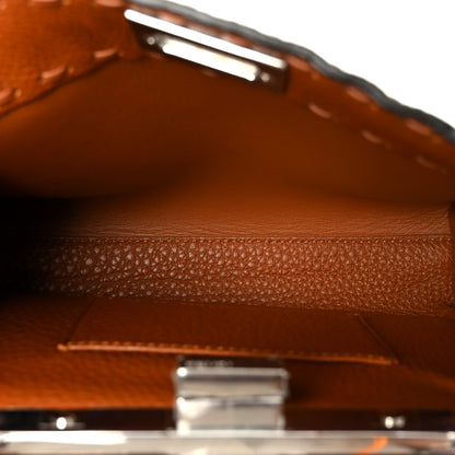 Fendi Cuoio Romano Snakeskin Selleria Mini Peekaboo Iconic Satchel Cappuccino 6 of 11
