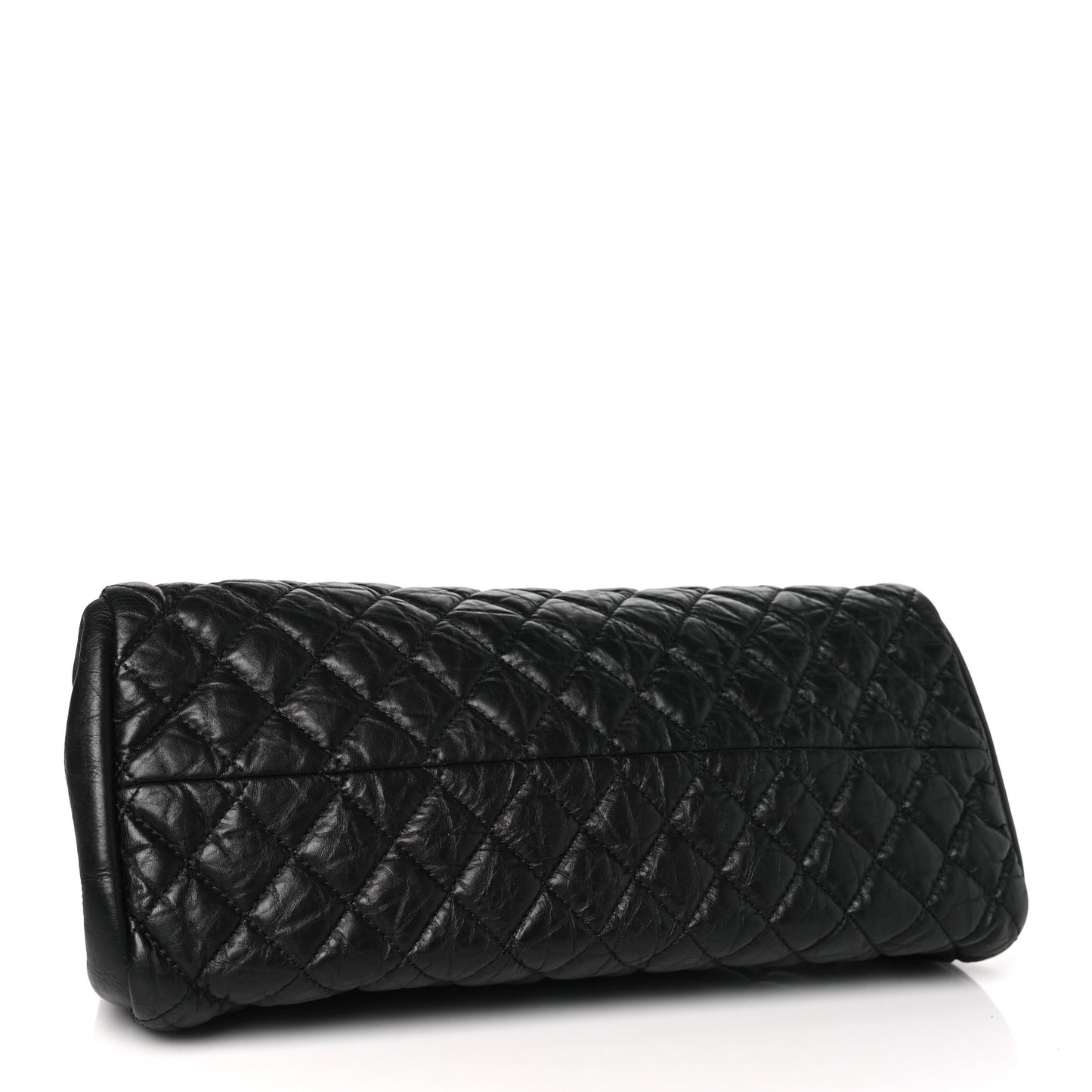 Aged Calfskin Quilted Medium Just Mademoiselle Black