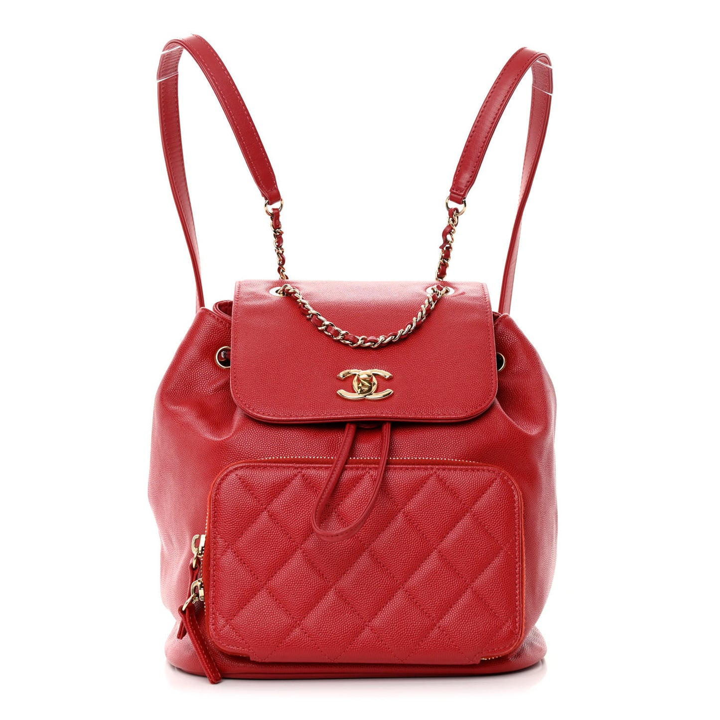 Caviar Quilted Business Affinity Backpack Dark Red