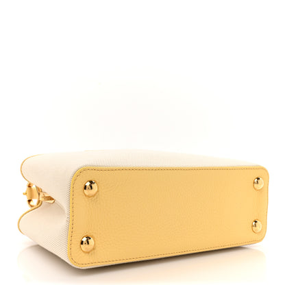 Louis Vuitton Canvas Taurillon Capucines BB Plume Yellow 4 of 10