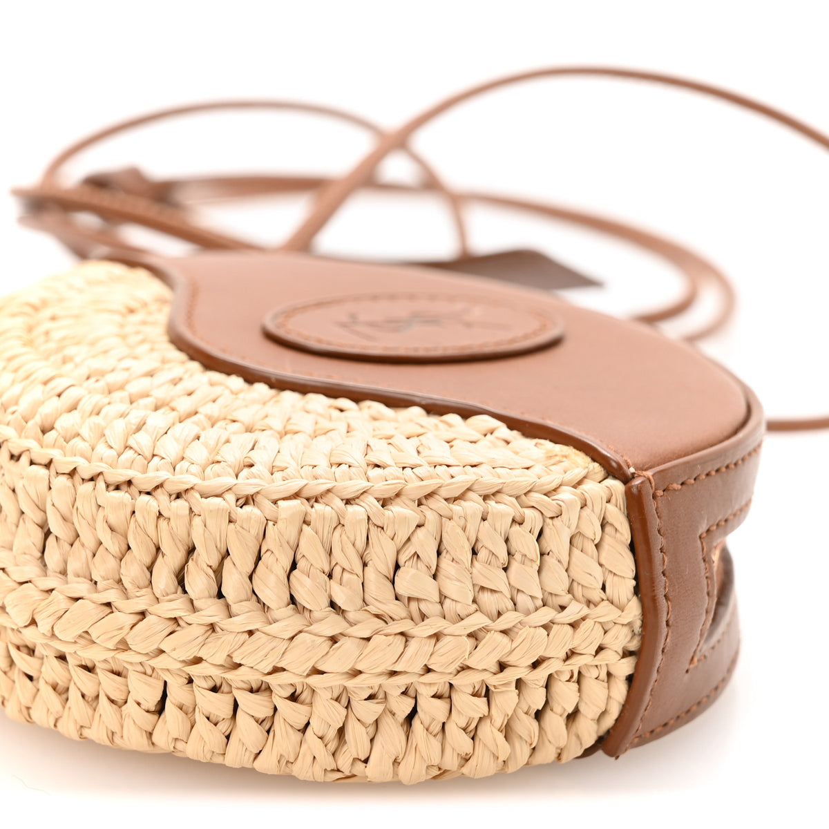 Raffia Round Camera Bag Beige Naturel