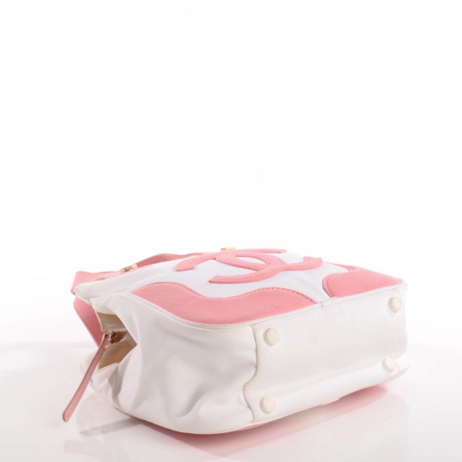 Chanel Canvas CC Handbag White Pink 4 of 7