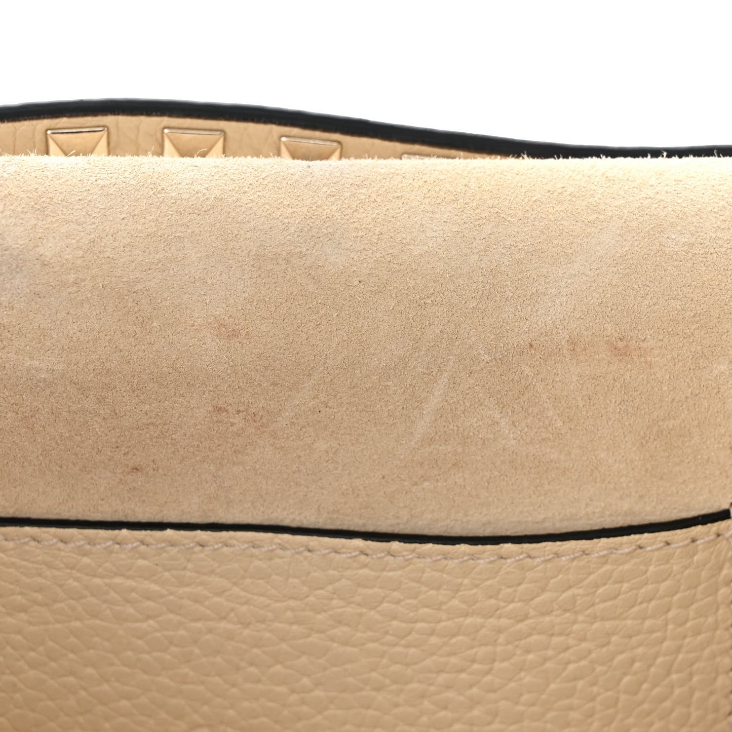 Pebbled Calfskin Medium Rockstud Flip Lock Crossbody Bag Light Ivory