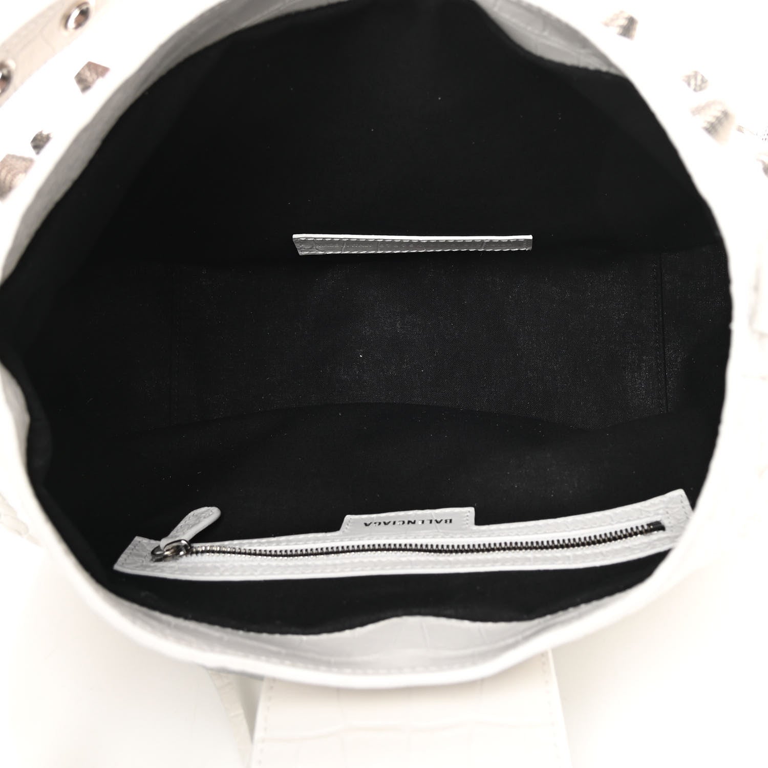 Balenciaga Extra Supple Calfskin Crocodile Embossed Medium Le Cagole Shoulder Bag White 5 of 13