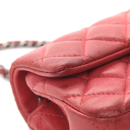 Chanel Lambskin Quilted Extra Mini Rectangular Flap Red 13 of 18