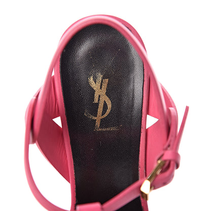 Saint Laurent Calfskin Tribute 105 Platform Sandals 37.5 Rose Clair 5 of 10