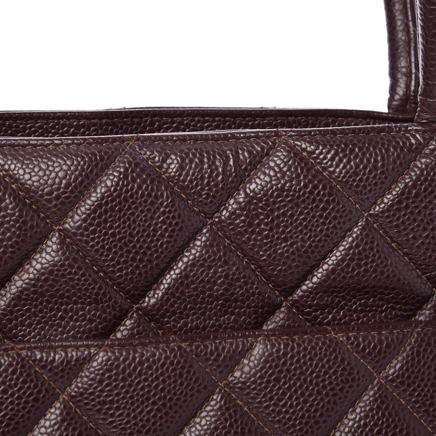 Caviar Quilted Medallion Tote Bordeaux