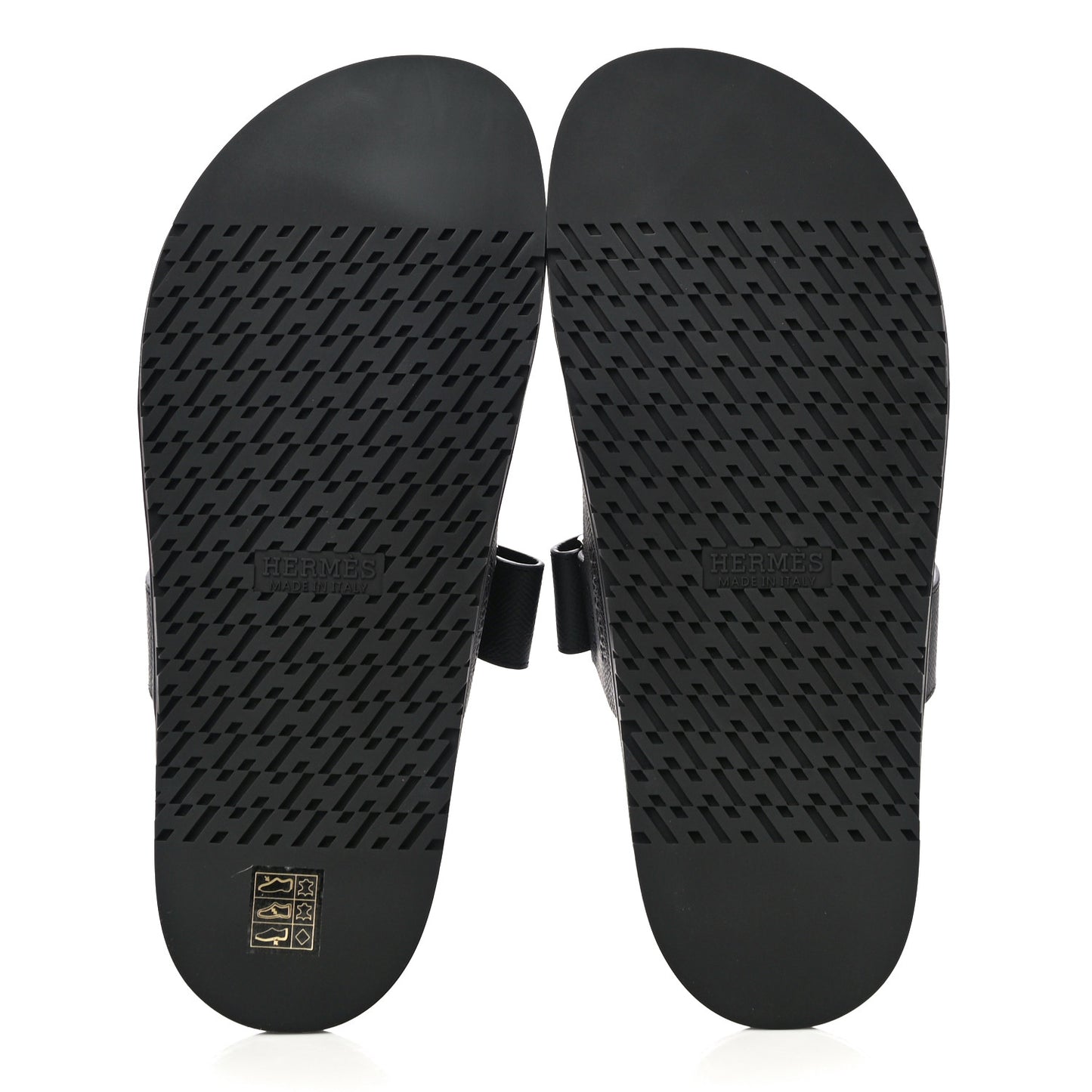 Epsom Calfskin Graff Hermes Mens Chypre Sandals 42 Black