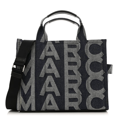 Marc Jacobs Denim Jacquard Medium The Monogram Tote Bag Denim Blue 1 of 12