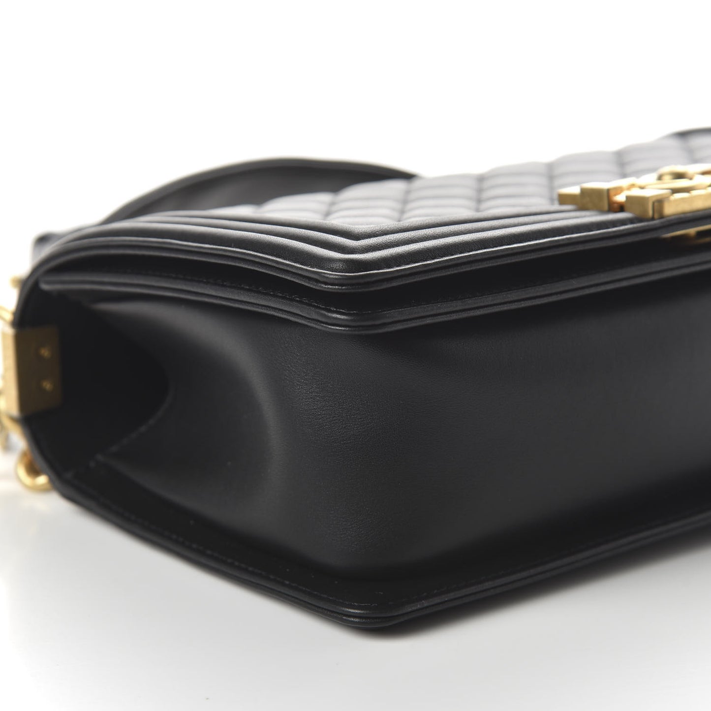 Calfskin Medium Boy Logo Top Handle Flap Black