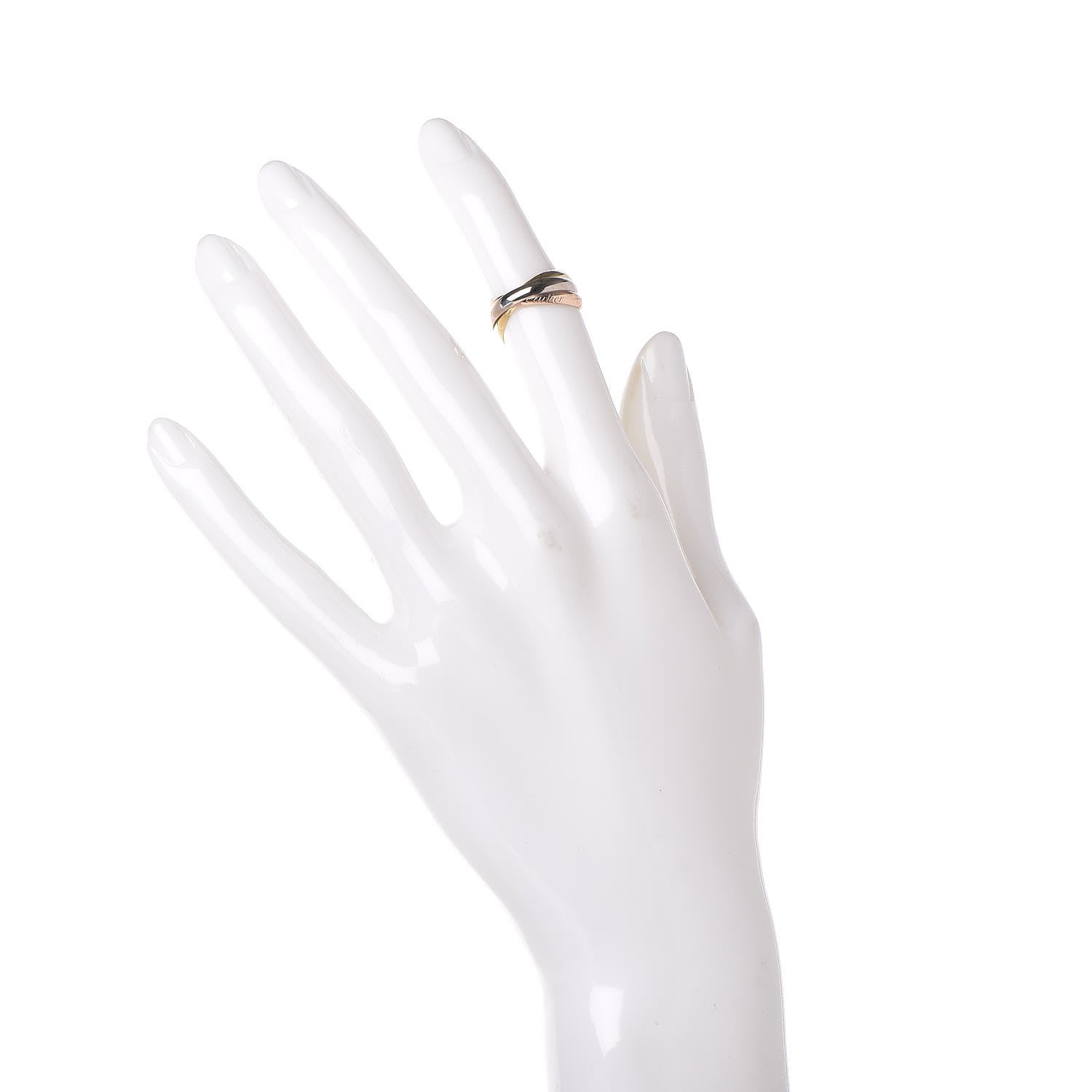 Cartier 18K Pink Yellow White Gold Small Trinity Ring 47 4 3 of 11