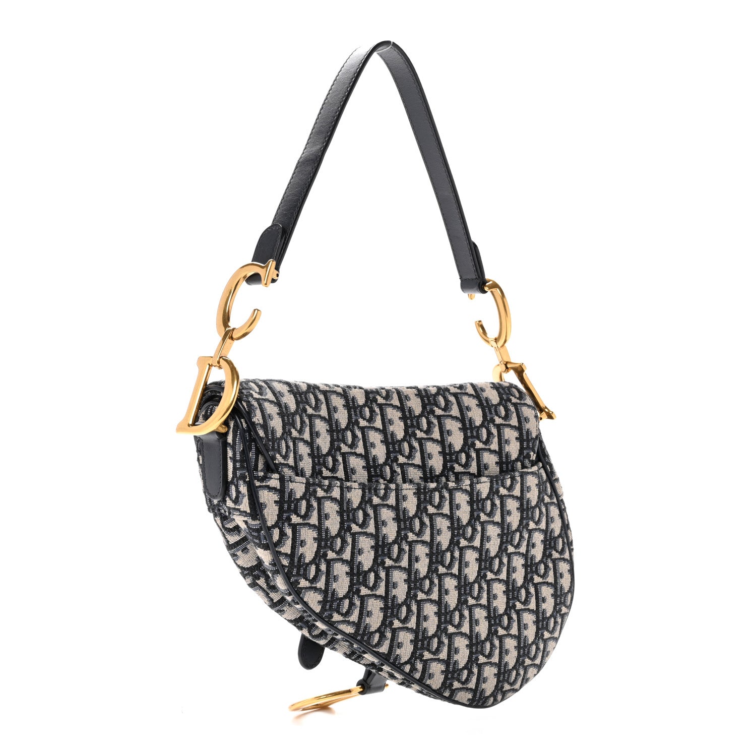 Christian Dior Oblique Saddle Bag Blue 3 of 12