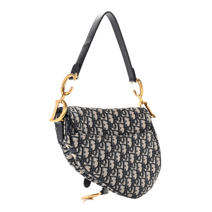 Christian Dior Oblique Saddle Bag Blue 3 of 12
