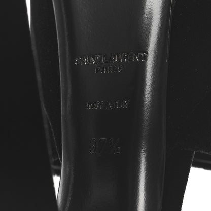 Saint Laurent Velvet Jodie Platform Sandals 37.5 Black 8 of 9