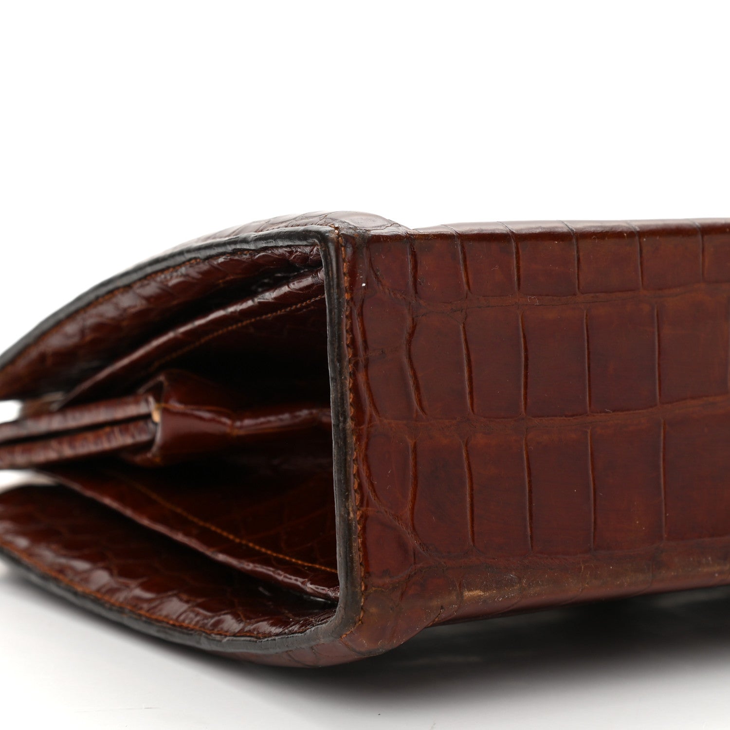 Hermes Shiny Crocodile Sac Pullman Havane 8 of 13