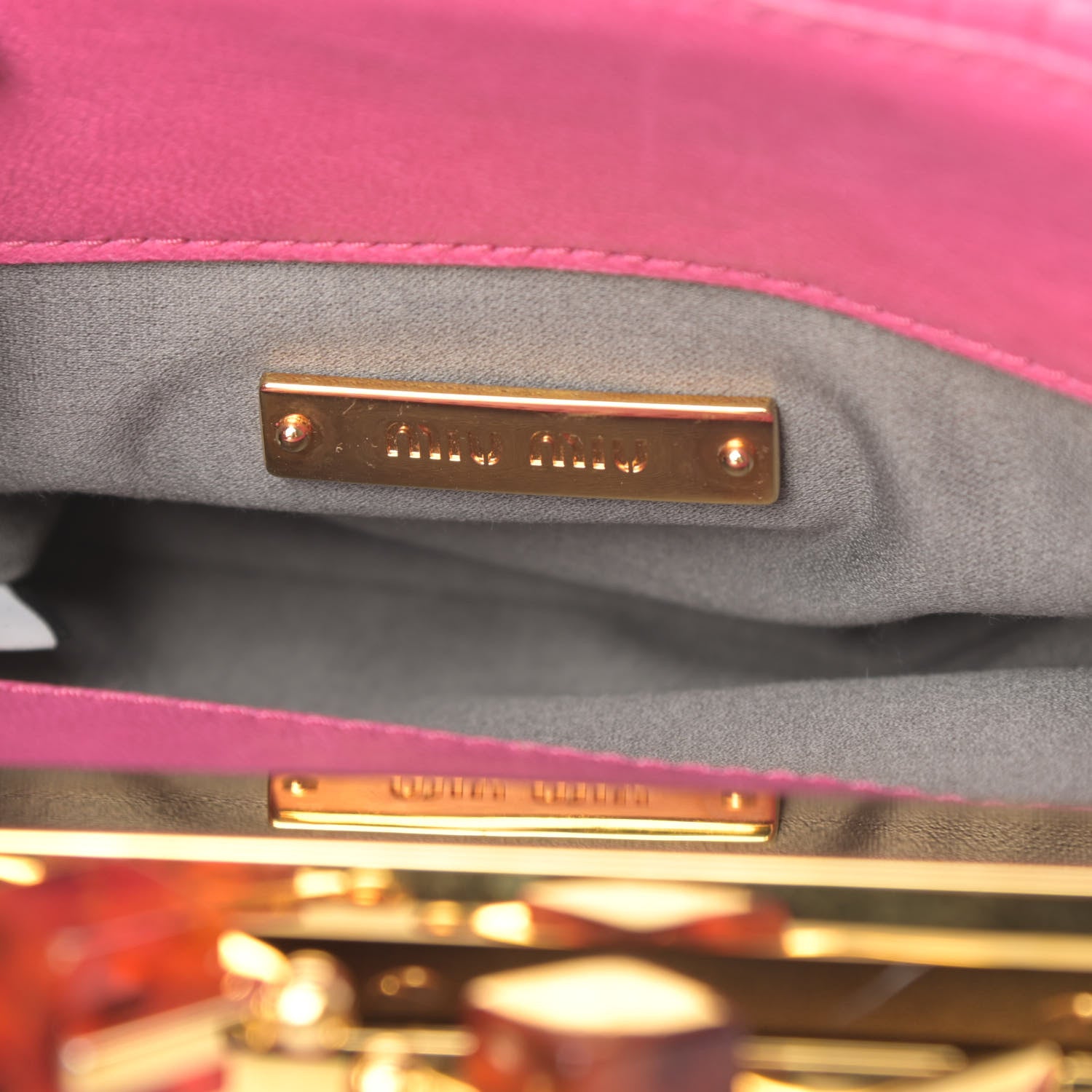 Miu Miu Nappa Matelasse Kisslock Frame Crossbody Bag Fuxia 7 of 16