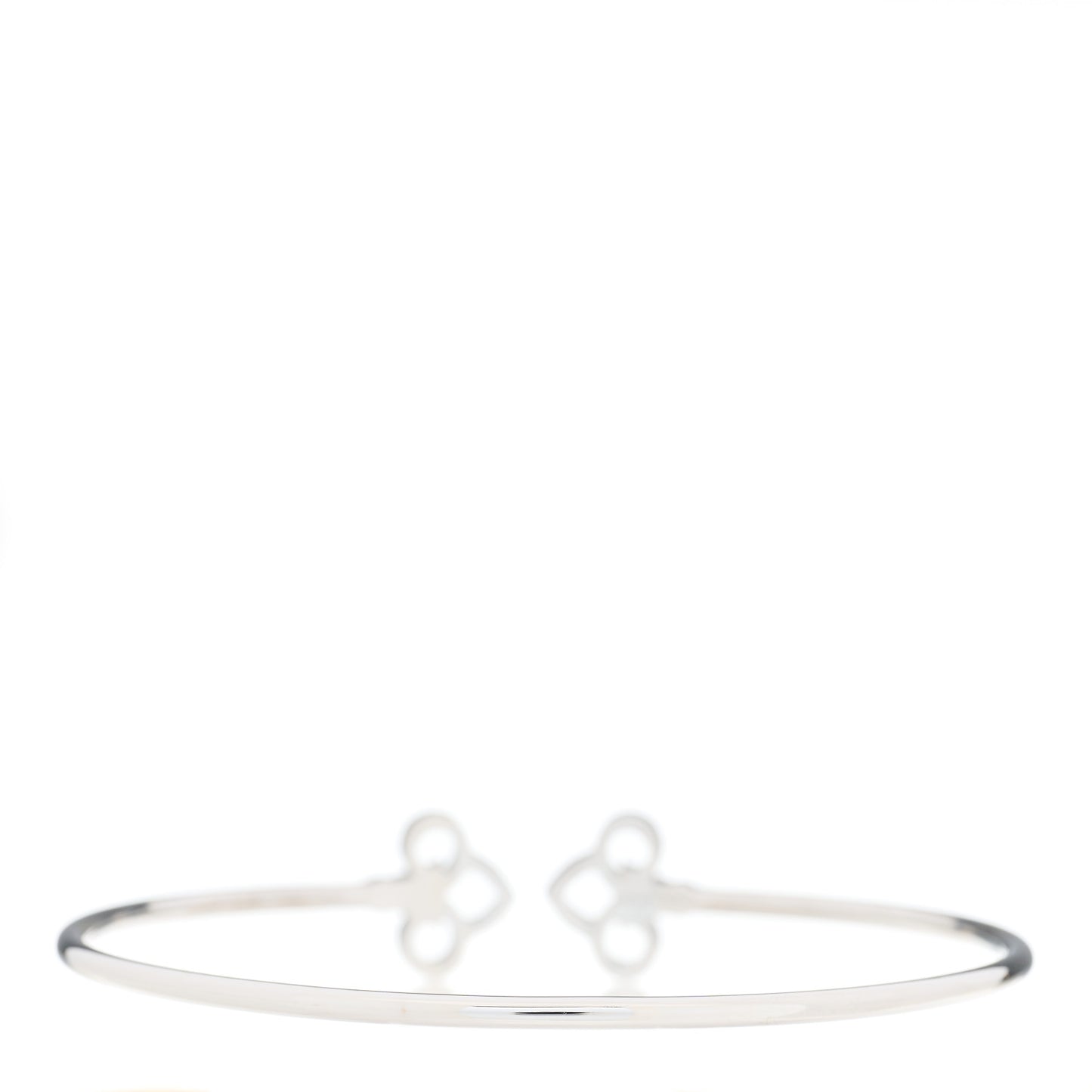 18K White Gold Diamond Fleur de Lis Wire Bracelet