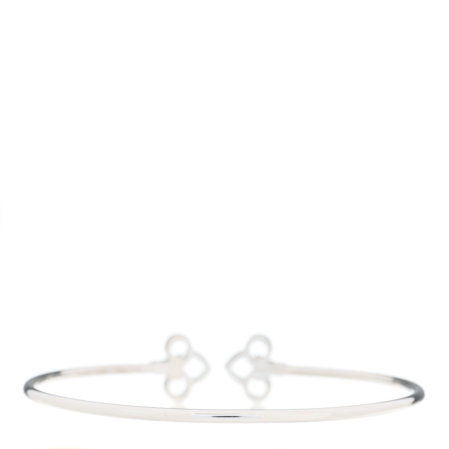 Tiffany 18K White Gold Diamond Fleur de Lis Wire Bracelet 2 of 4