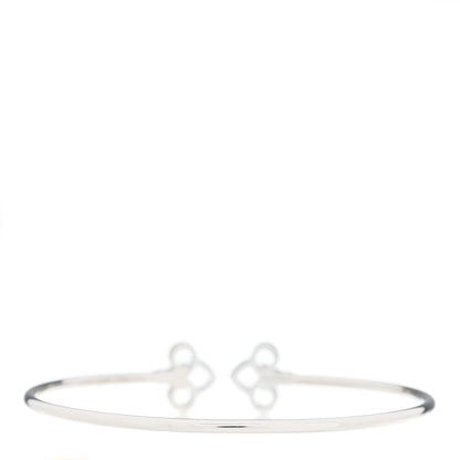 Tiffany 18K White Gold Diamond Fleur de Lis Wire Bracelet 2 of 4
