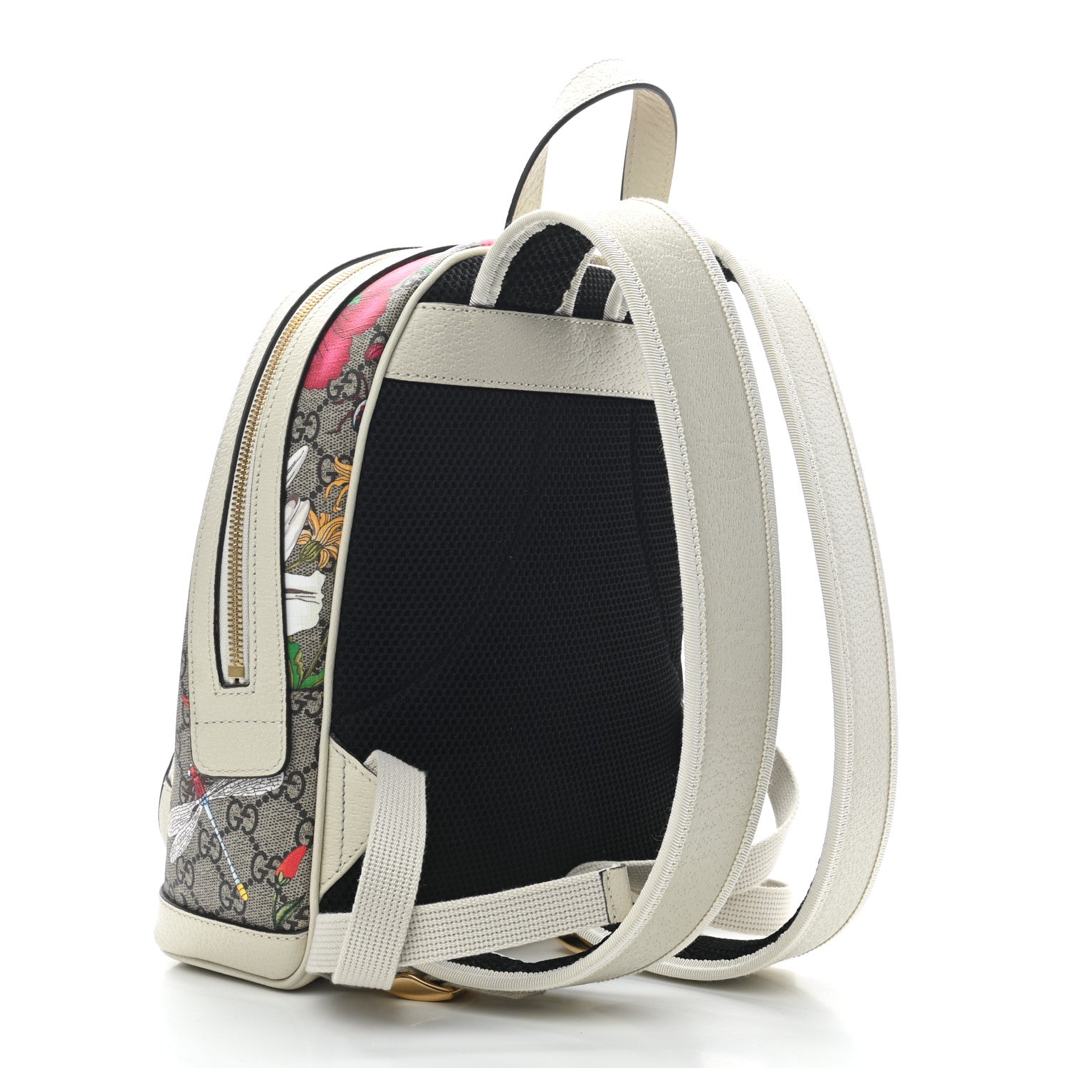 Gucci GG Supreme Monogram Flora Web Small Ophidia Day Backpack White 3 of 9