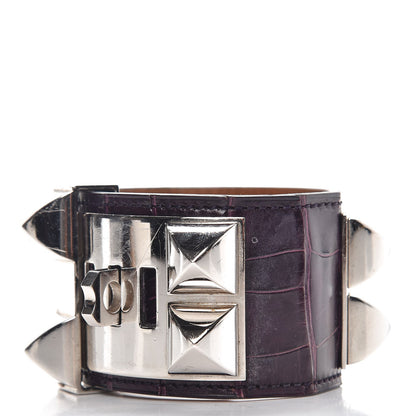 Hermes Shiny Alligator Collier De Chien CDC S Bracelet Amethyst 3 of 8