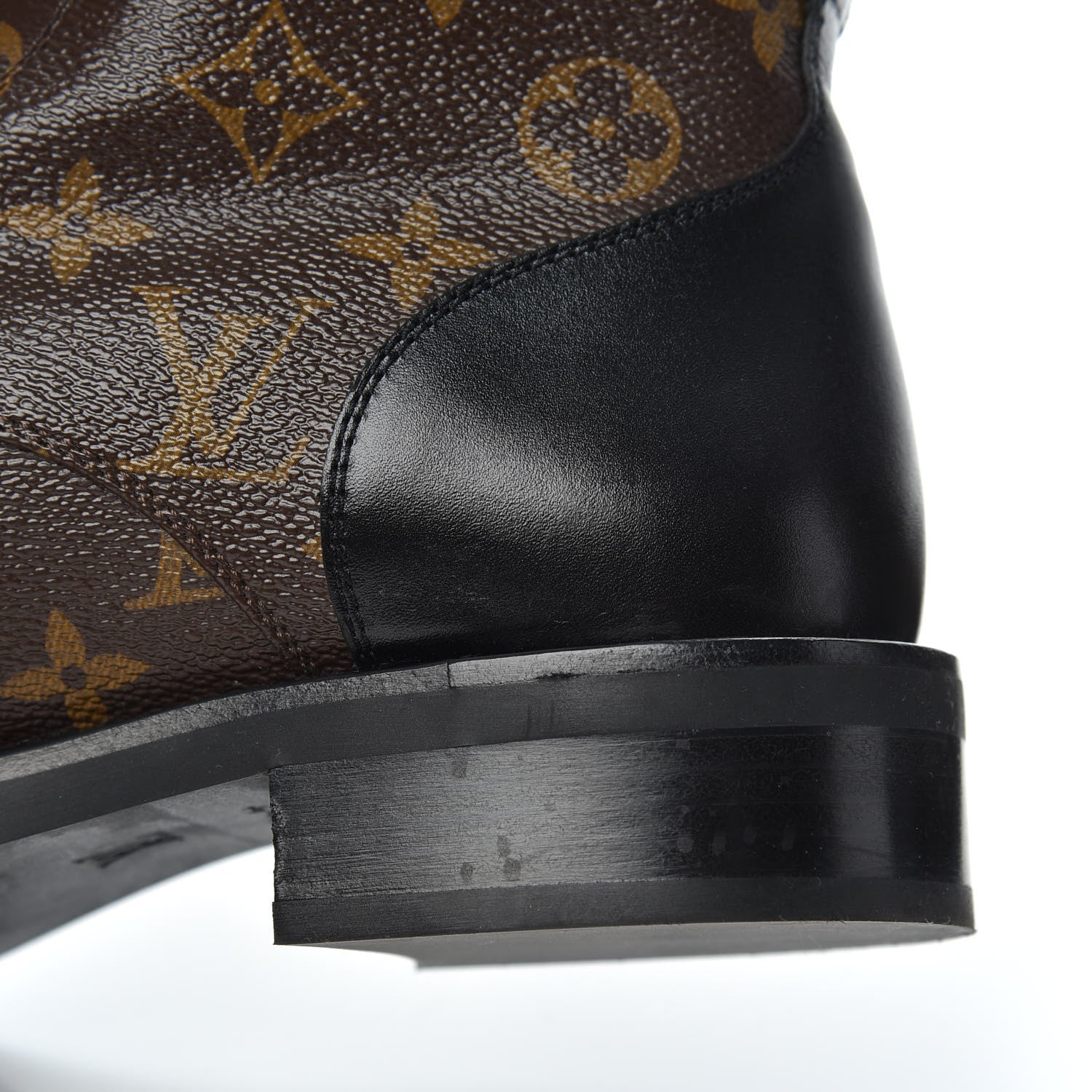Louis Vuitton Calfskin Monogram Wonderland Flat Ranger Boots 38 Black 7 of 8