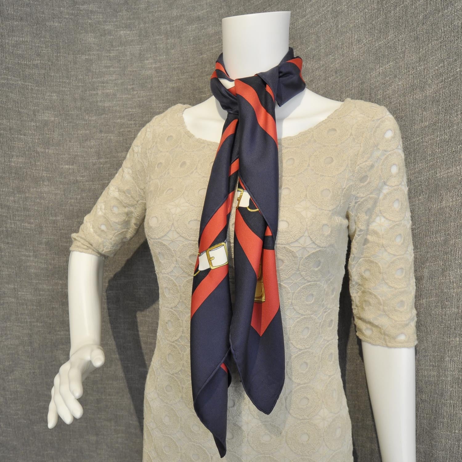 Hermes Silk Eperon D Or Scarf 90 Bleu 2 of 8