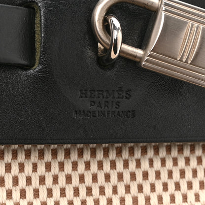 Hermes Toile Vache Calfskin Herbag 30 PM Natural Black 8 of 14