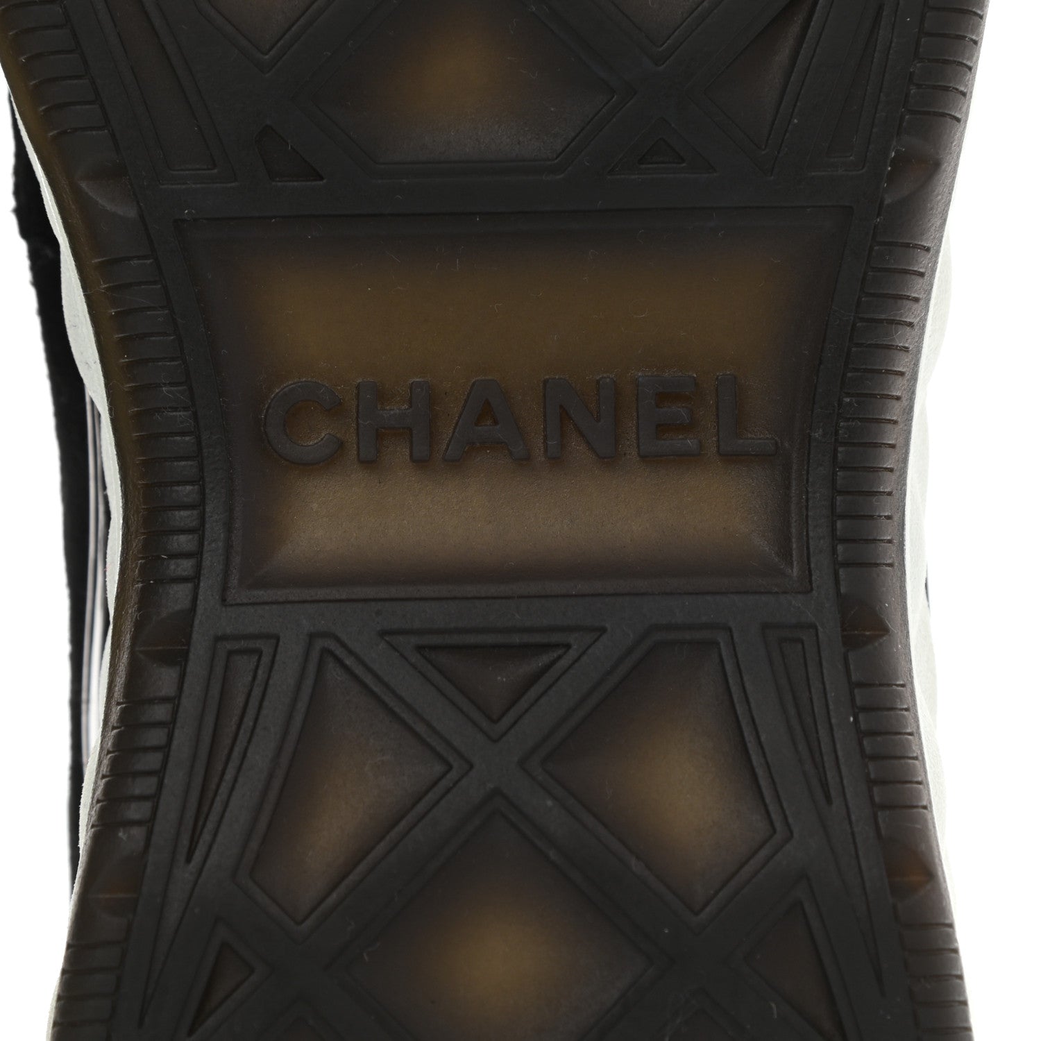 Chanel Fabric Suede CC Sneakers 38 Black Dark Grey 6 of 8