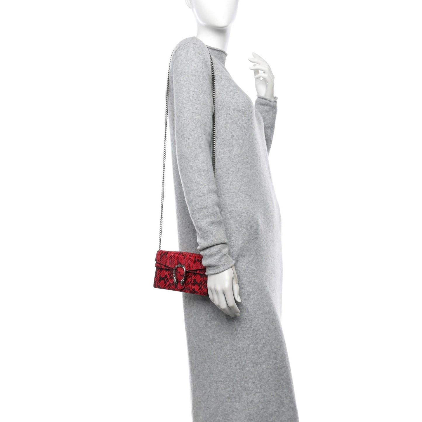 Snakeskin Super Mini Dionysus Shoulder Bag Red