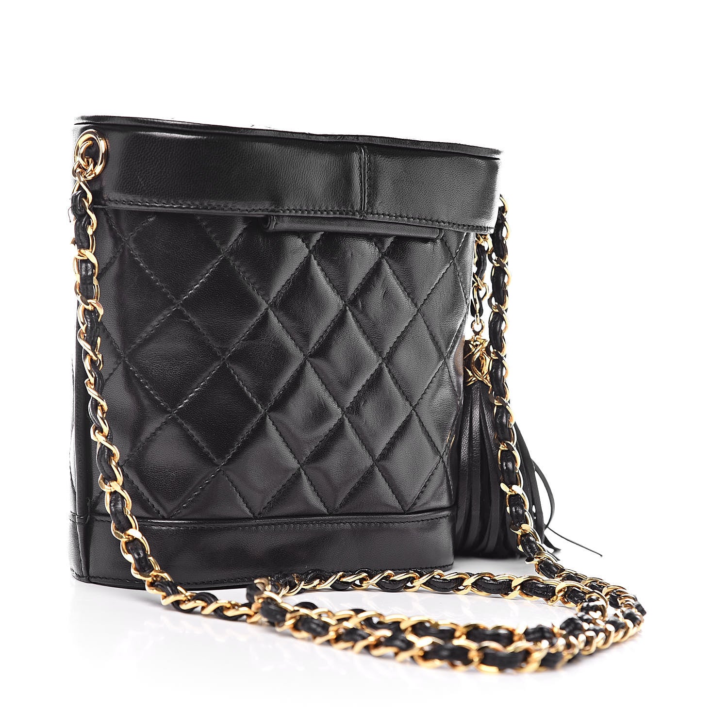 Chanel Lambskin Quilted Tassel Shoulder Bag Black 3 of 14