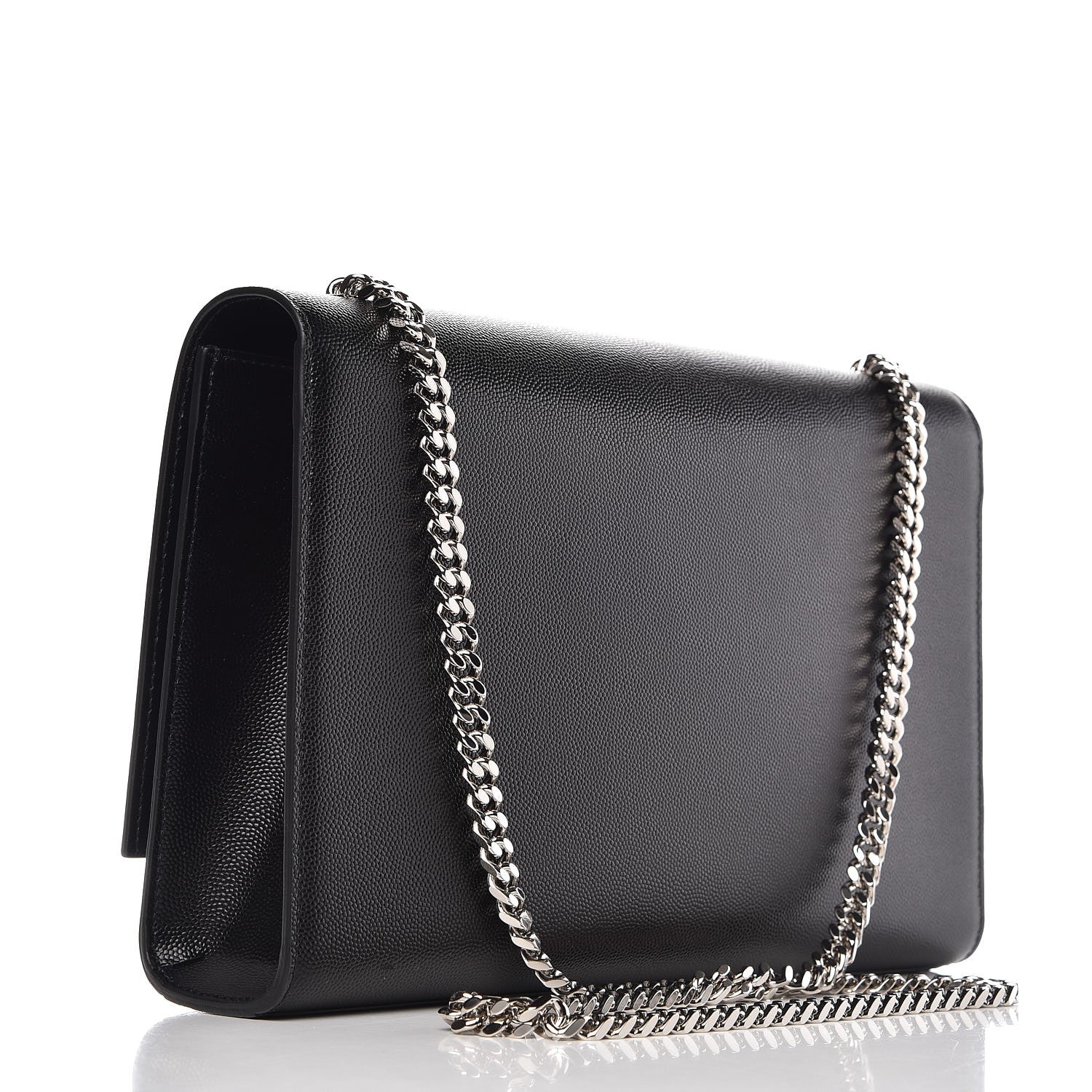 Saint Laurent Grain De Poudre Large Classic Monogram Kate Satchel Black 3 of 7