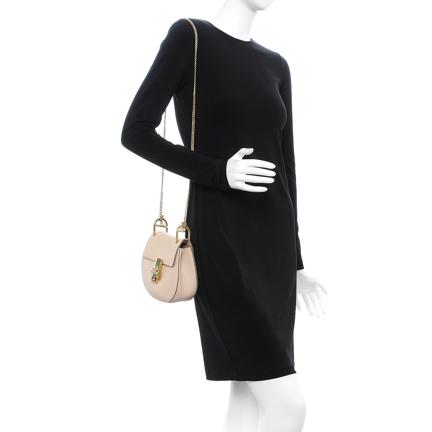 Chloe Grained Lambskin Mini Drew Shoulder Bag Abstract White 2 of 10