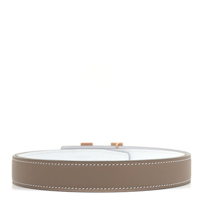 Hermes Epsom Swift 24mm H Belt 90 White Etoupe 2 of 6