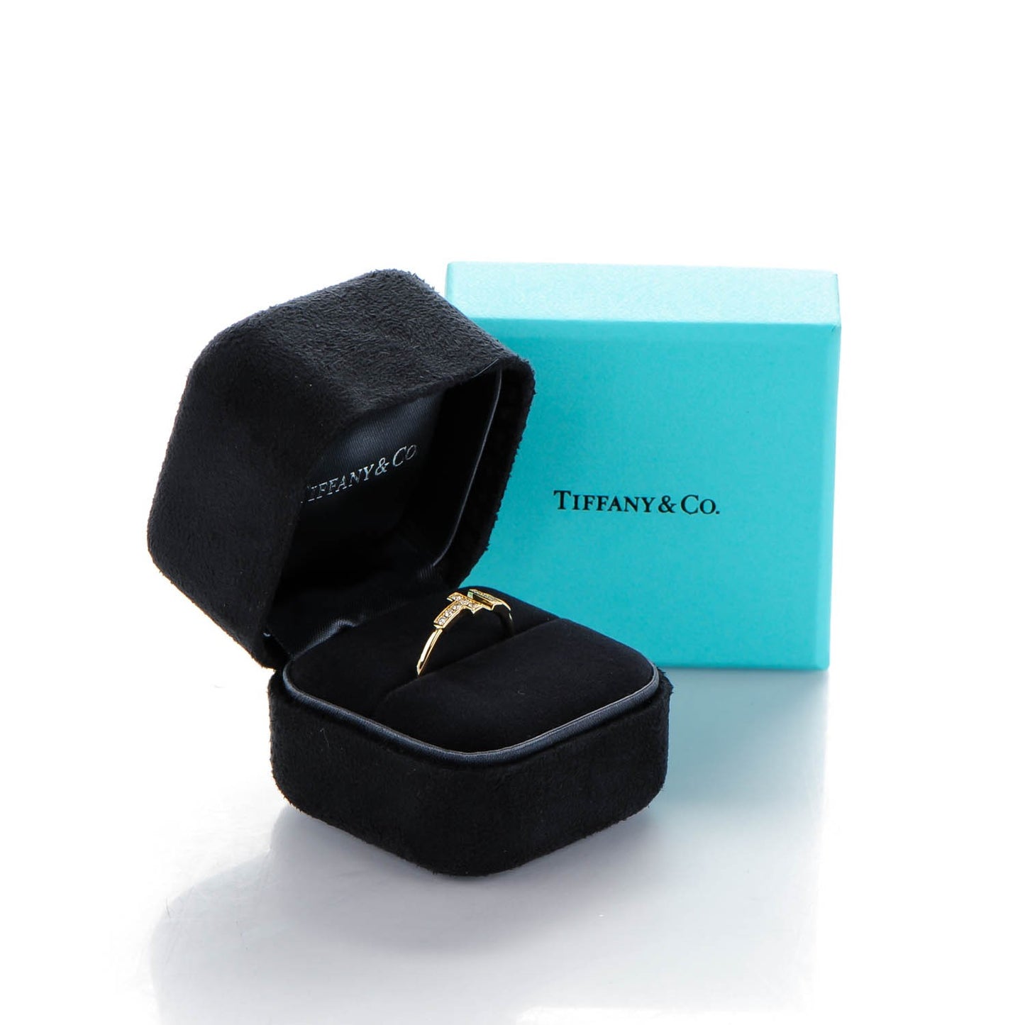 18K Yellow Gold Diamond T Wire Ring 54 7