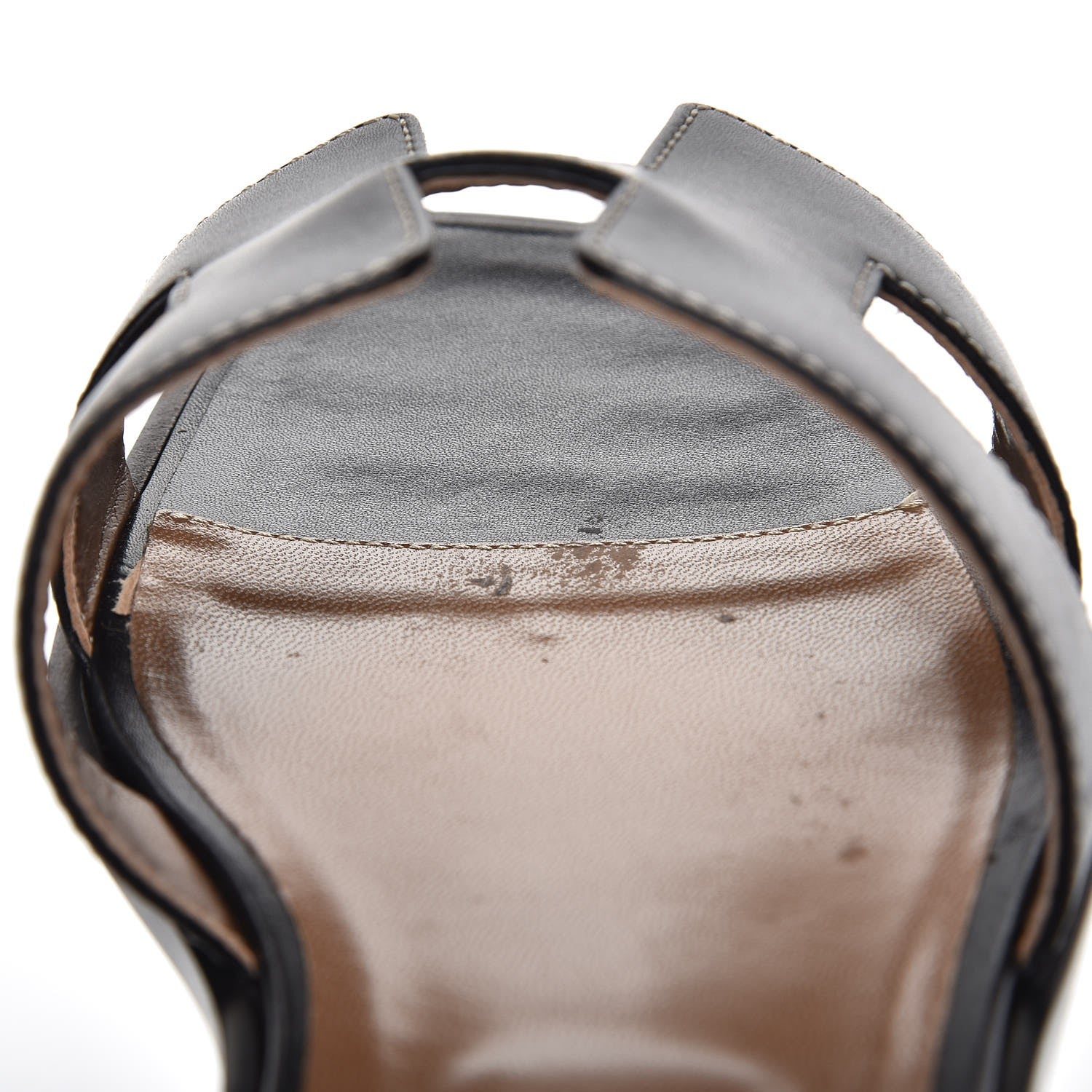 Hermes Box Calfskin Oran Sandals 40 Black 8 of 11