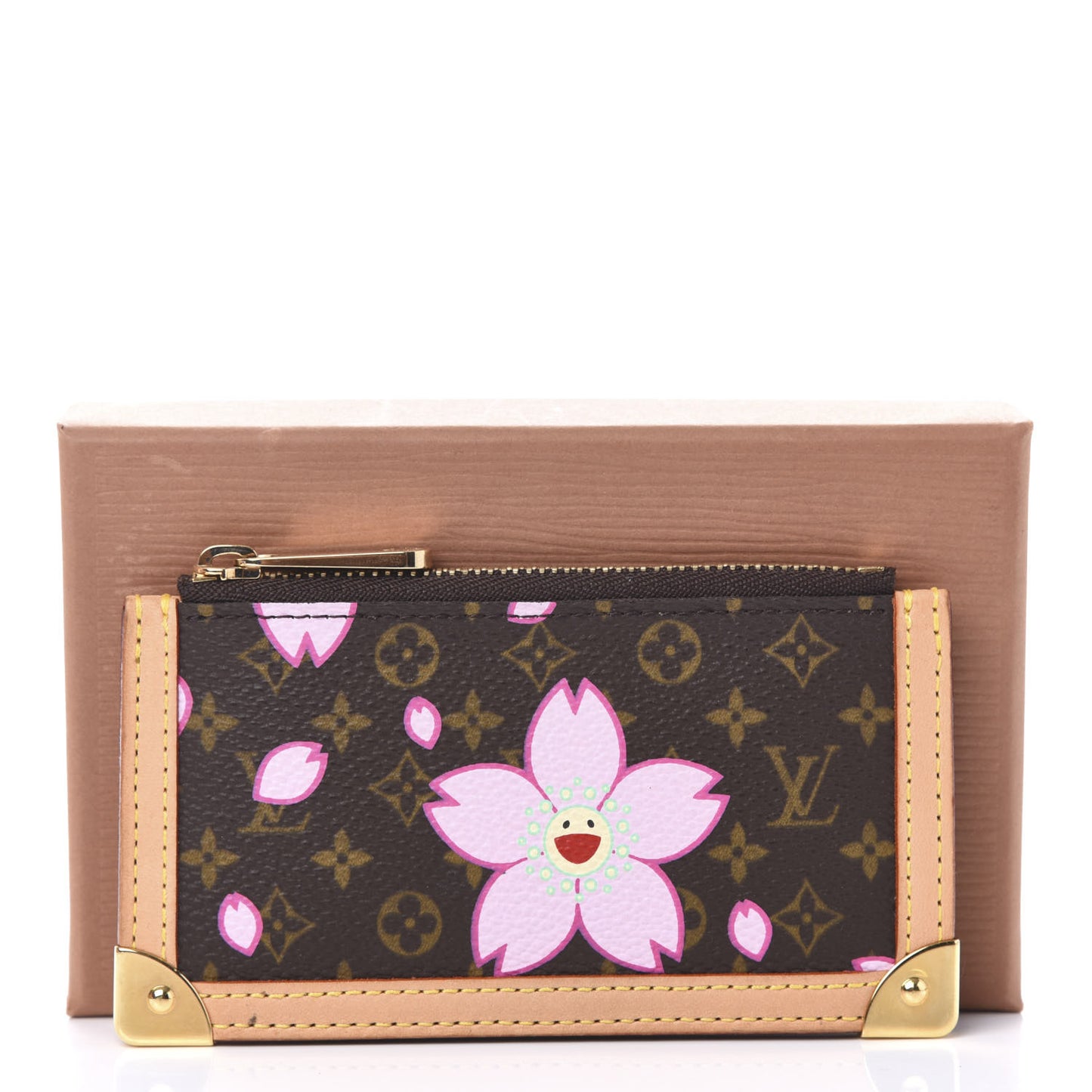 Monogram Cherry Blossom Key Pouch Brown