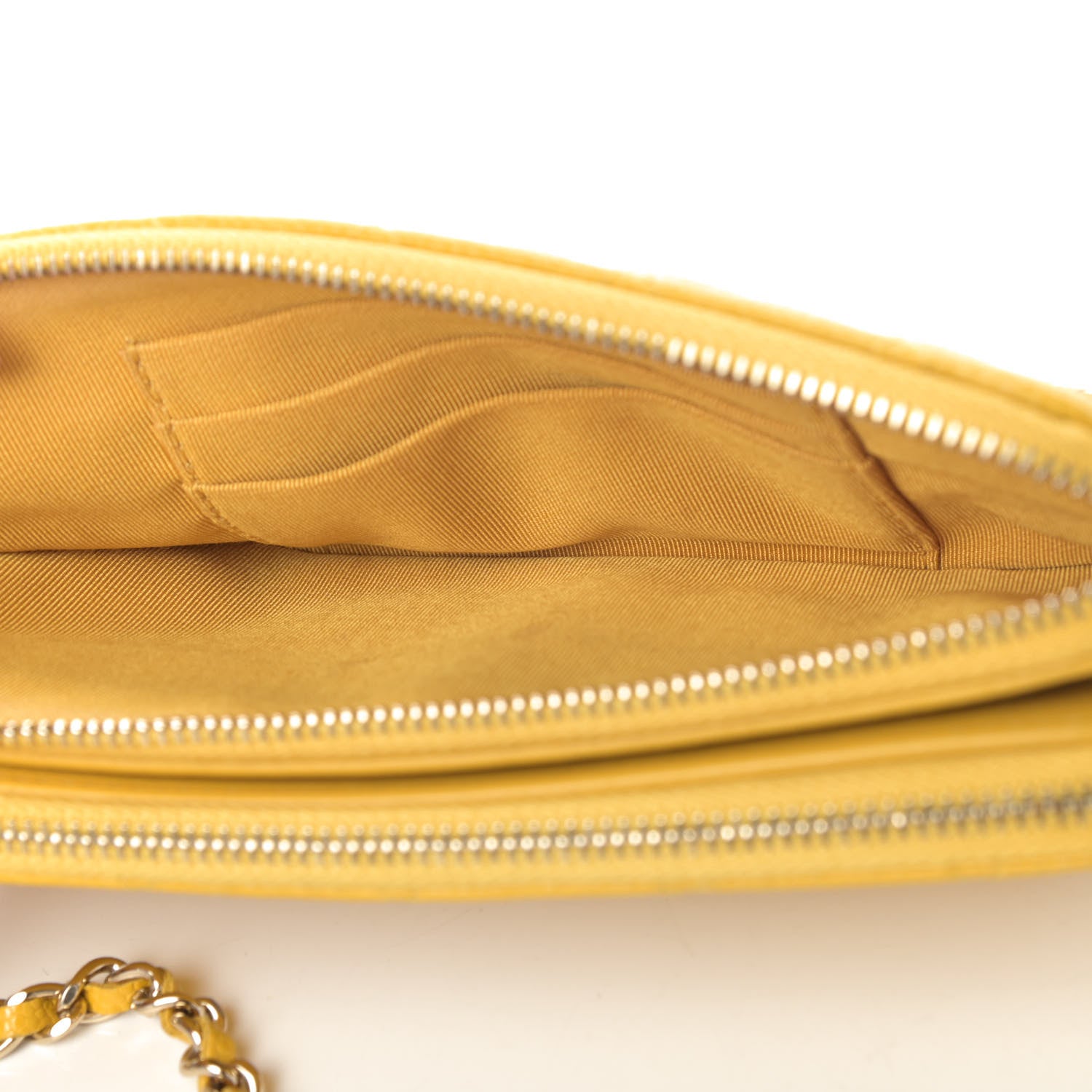 Chanel Caviar Quilted Small Clutch With Chain Yellow 4 of 7