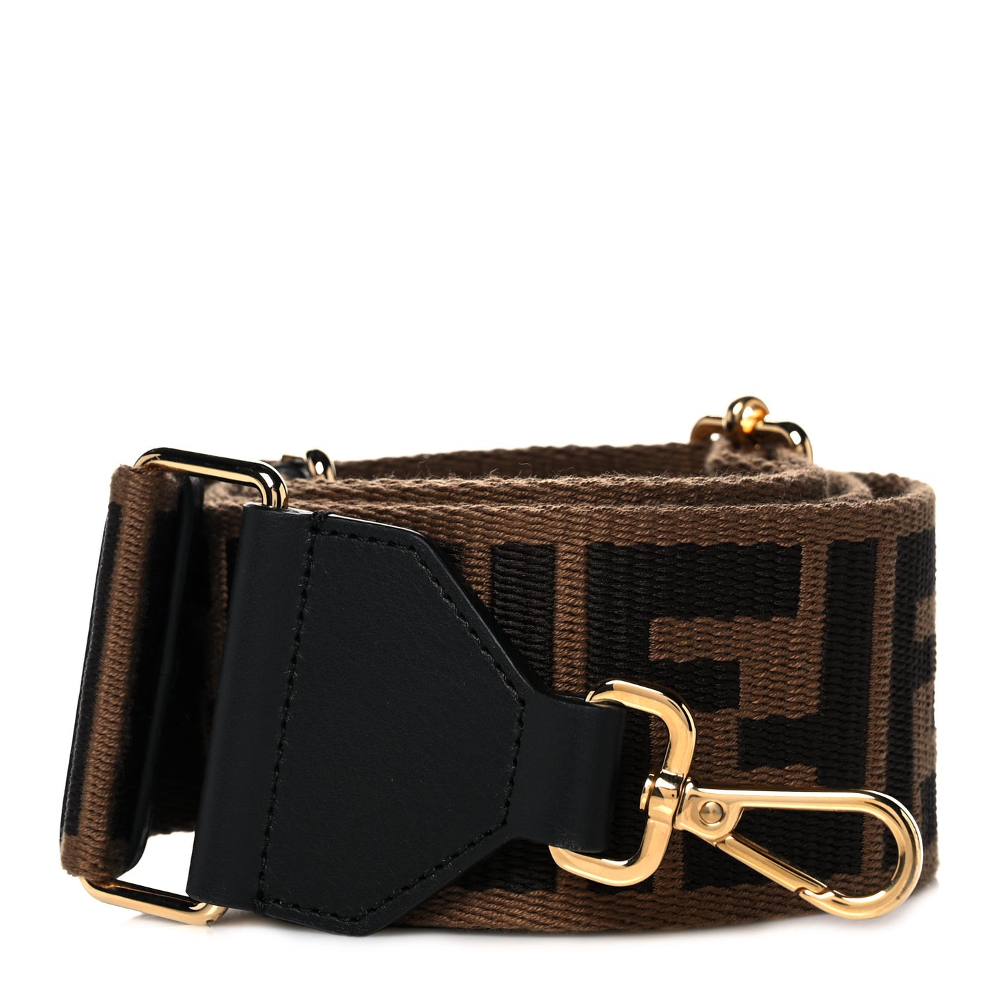 Ribbon Vitello Seta FF 1974 Adjustable Strap You Fango Marrone Black