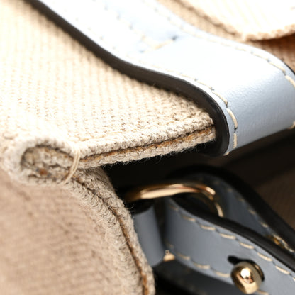 Chloe Cotton Calfskin Small Woody Ribbon Tote With Strap Light Blue 11 of 13